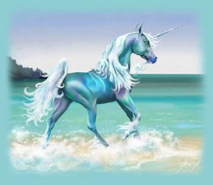 An artist's rendition of the king's unicorn. His name was sparkle; he hated his name.image source: unicorn.com
