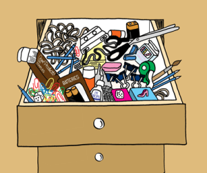 messy drawer